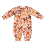 Fall Bows, Cotton Long Sleeve Infant Bodysuit (All-Over Printing)