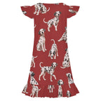 200gsm Girls Short Sleeve Ruffle Nightgown(All-Over Printing)