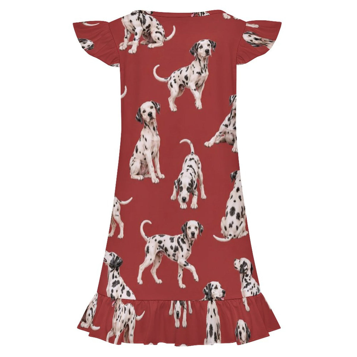 200gsm Girls Short Sleeve Ruffle Nightgown(All-Over Printing)