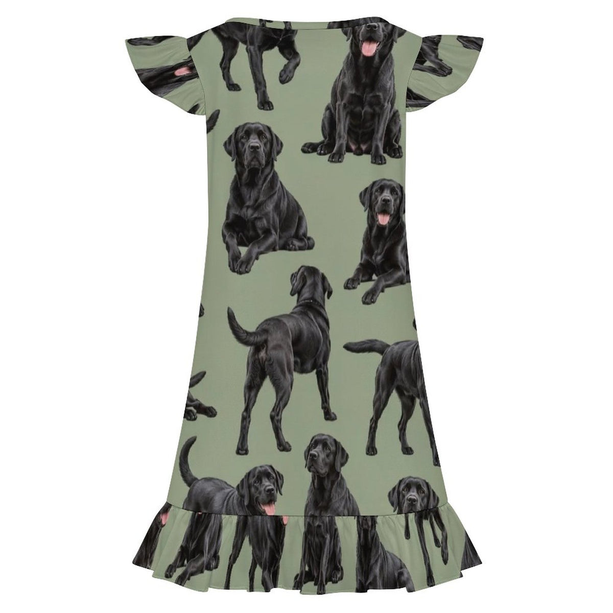 200gsm Girls Short Sleeve Ruffle Nightgown(All-Over Printing)