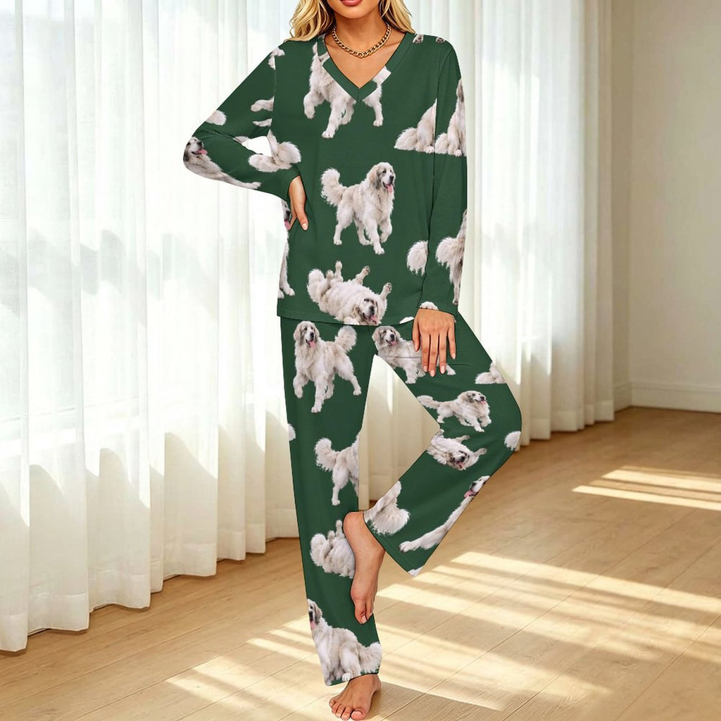 200gsm V-Neck Pajama Set(All-Over Printing)