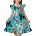 Dog Lover, Pet Owner, Girls Short Sleeve Ruffle Nightgown(All-Over Printing)