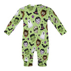 Monsters, Cotton Long Sleeve Infant Bodysuit (All-Over Printing)