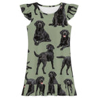 200gsm Girls Short Sleeve Ruffle Nightgown(All-Over Printing)