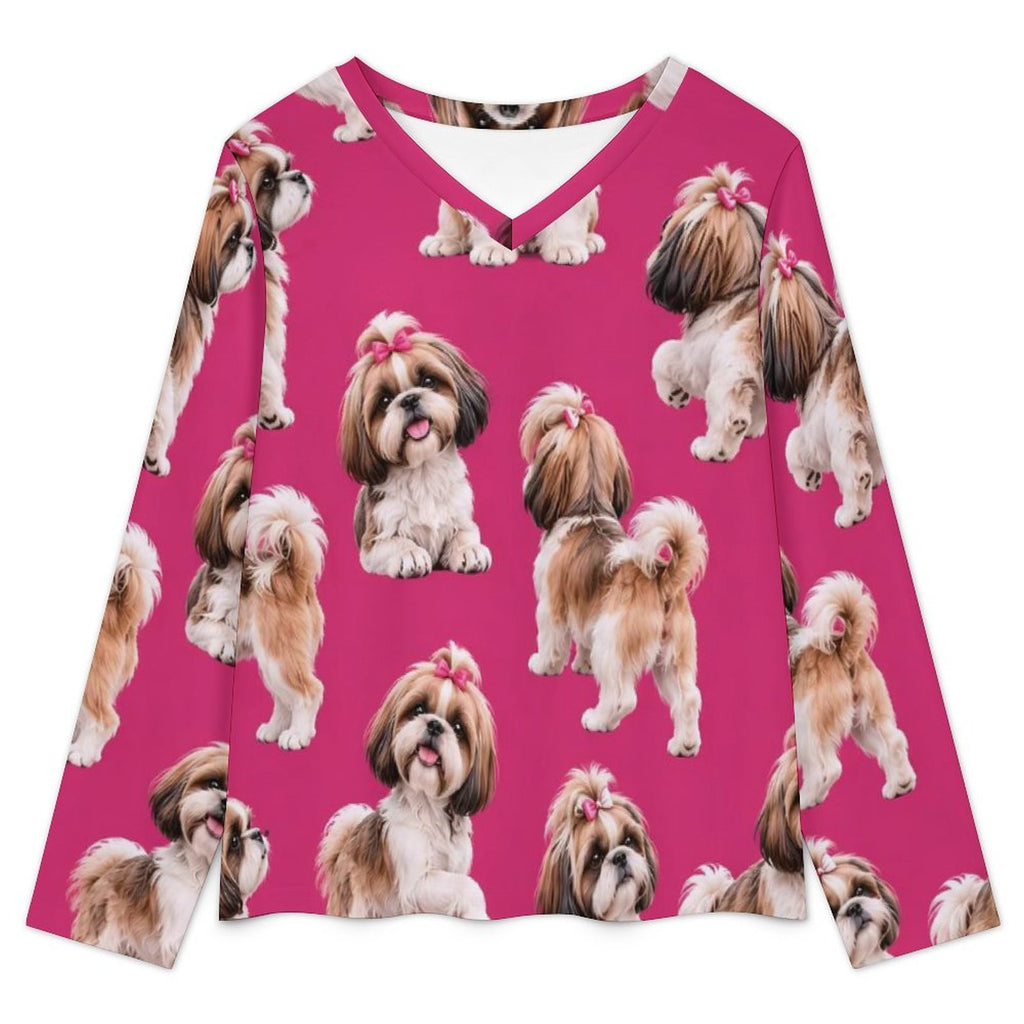 200gsm V-Neck Pajama Set(All-Over Printing)