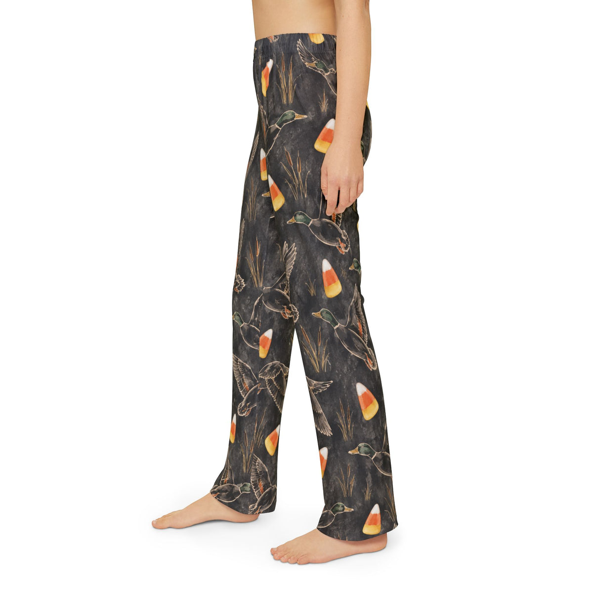 Kids Candy Corn Duck Lounge Pants — Halloween Pajama Bottoms