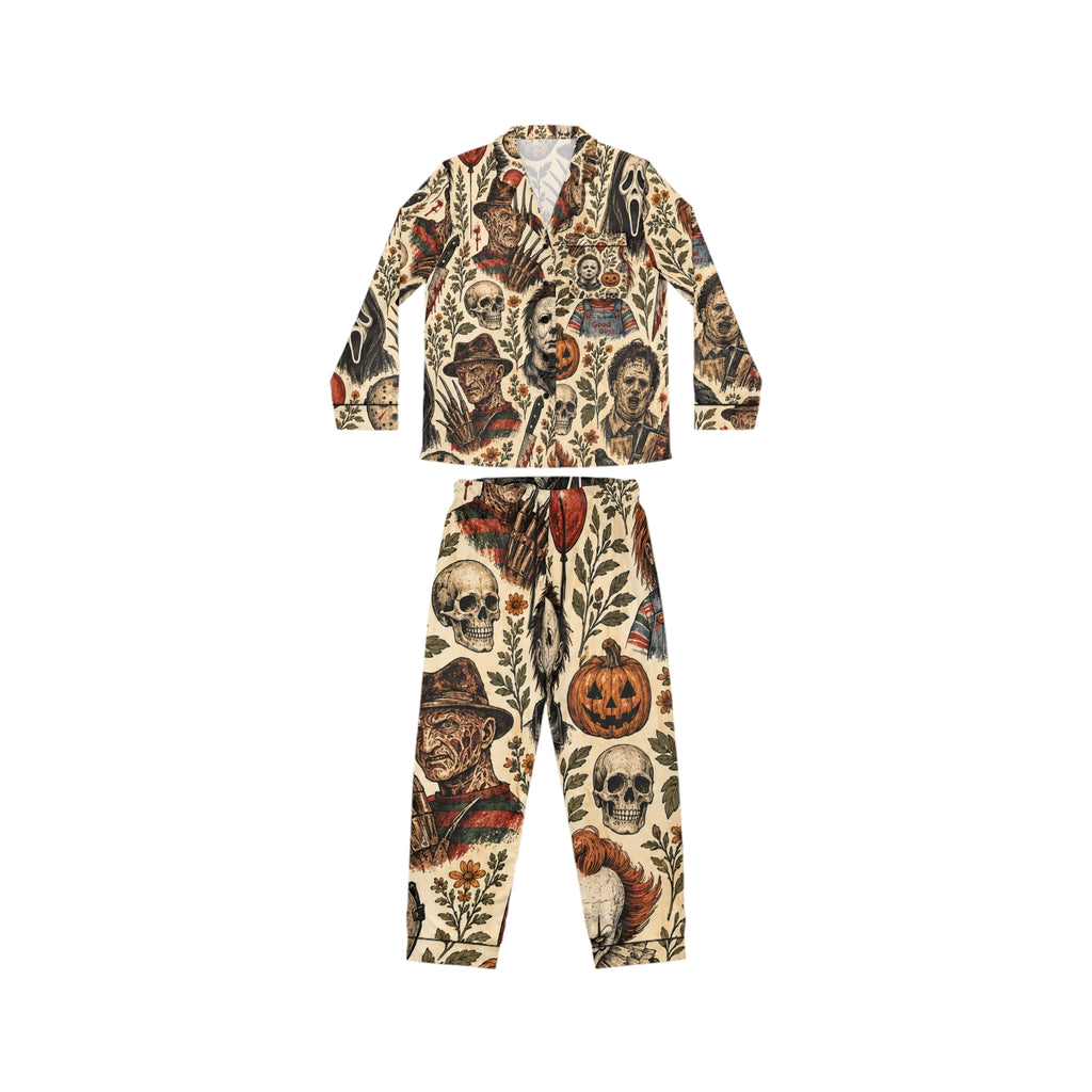 Vintage Horror Character Pajamas | Satin Sleep Set