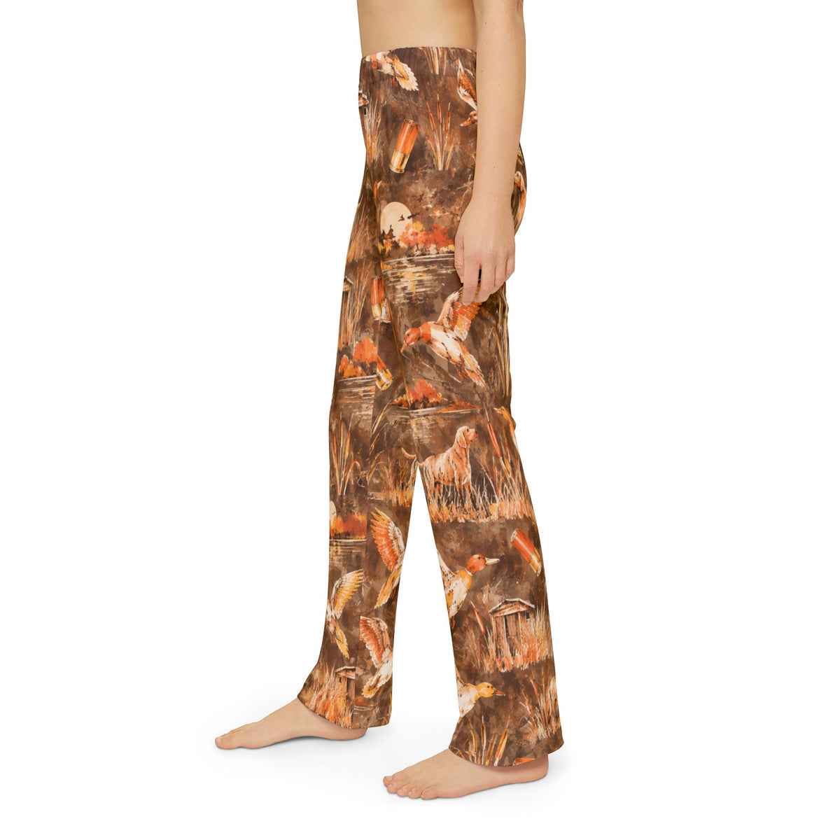 Kids Autumn Duck Lounge Pants — Halloween Pajama Bottoms