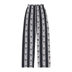 Kids Skull Striped Lounge Pants — Gothic Halloween Pajama Bottoms