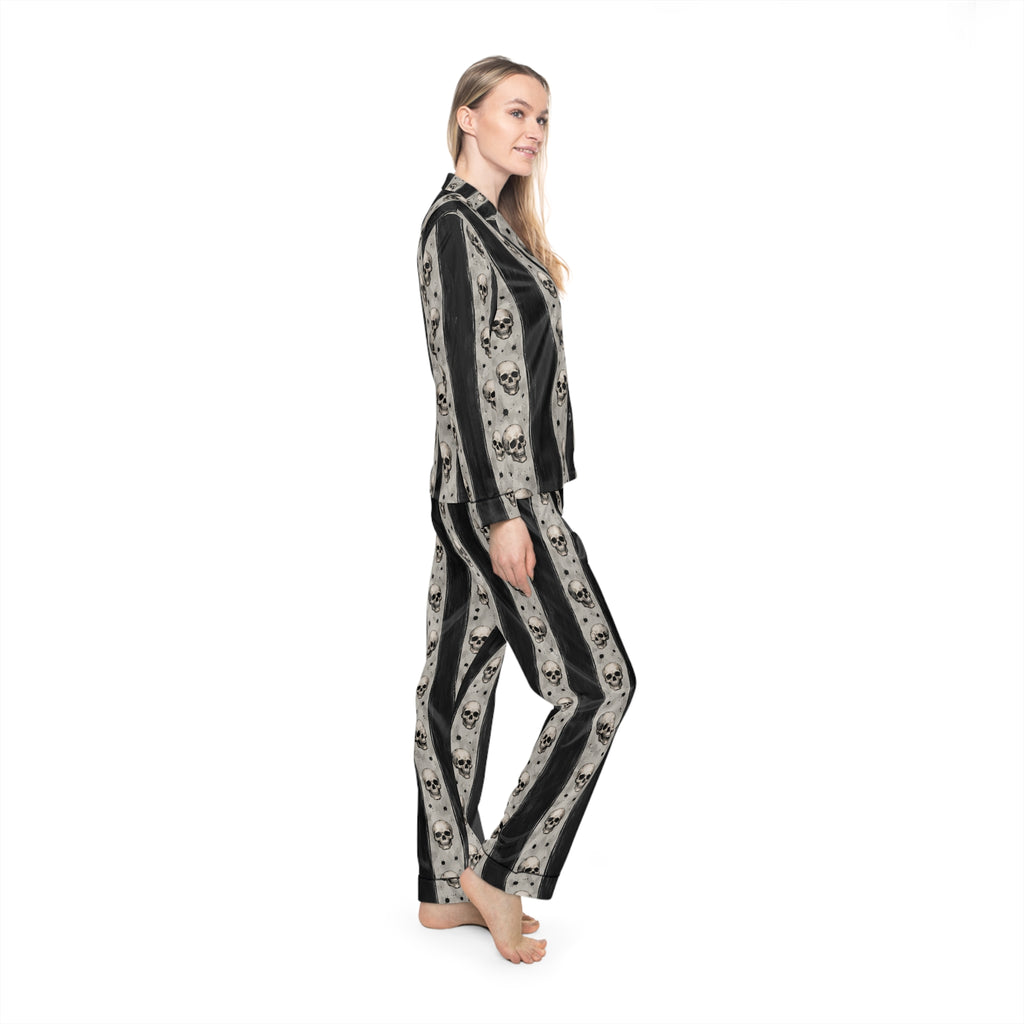 Women's Skull Satin Pajamas (AOP)