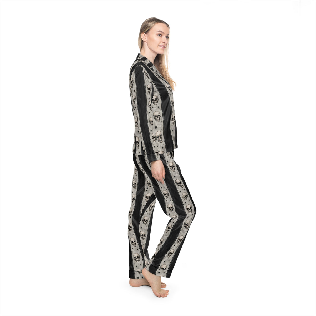 Women's Skull Satin Pajamas (AOP)