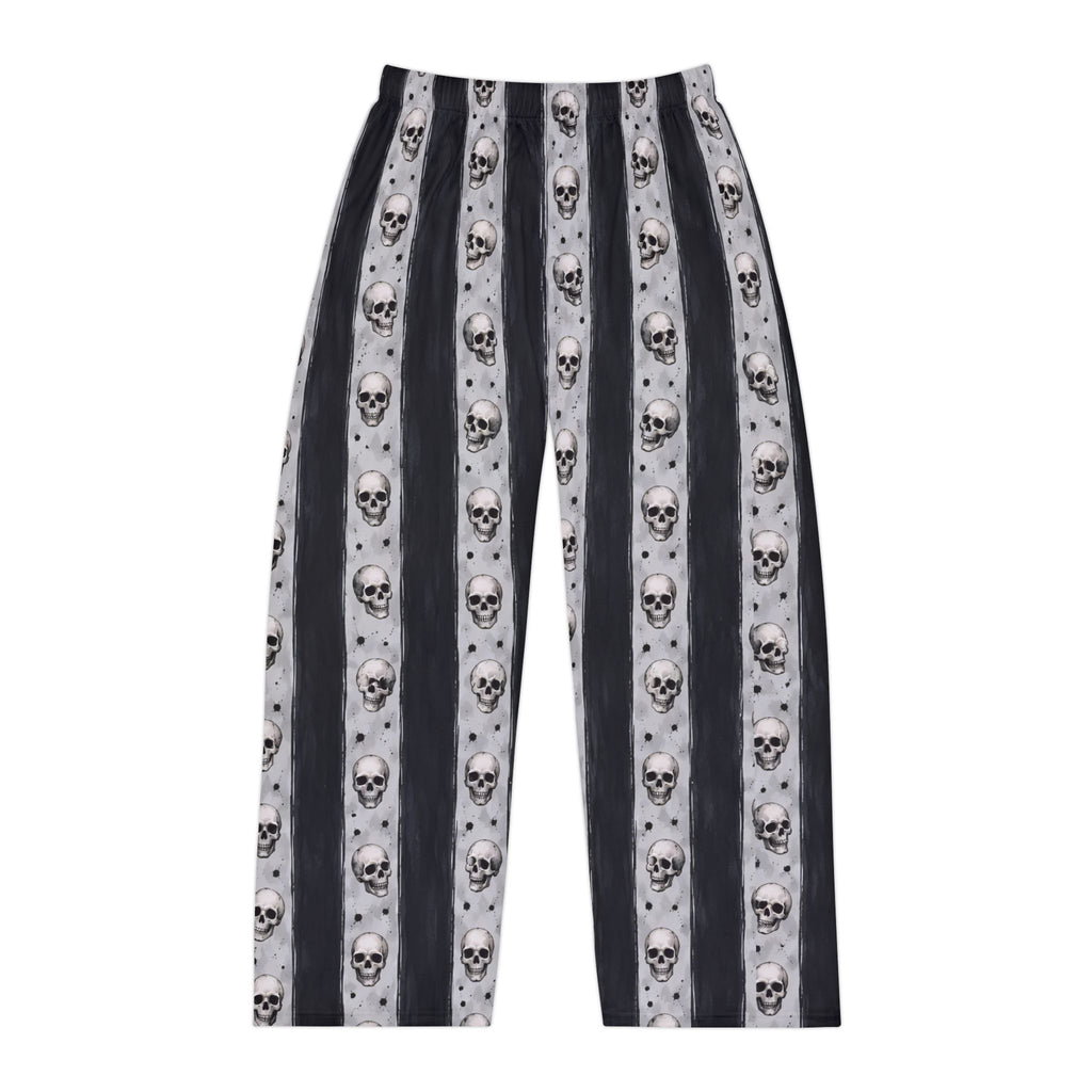 Skull Stripe Pajama Pants — Men's Gothic Lounge Sleepwear