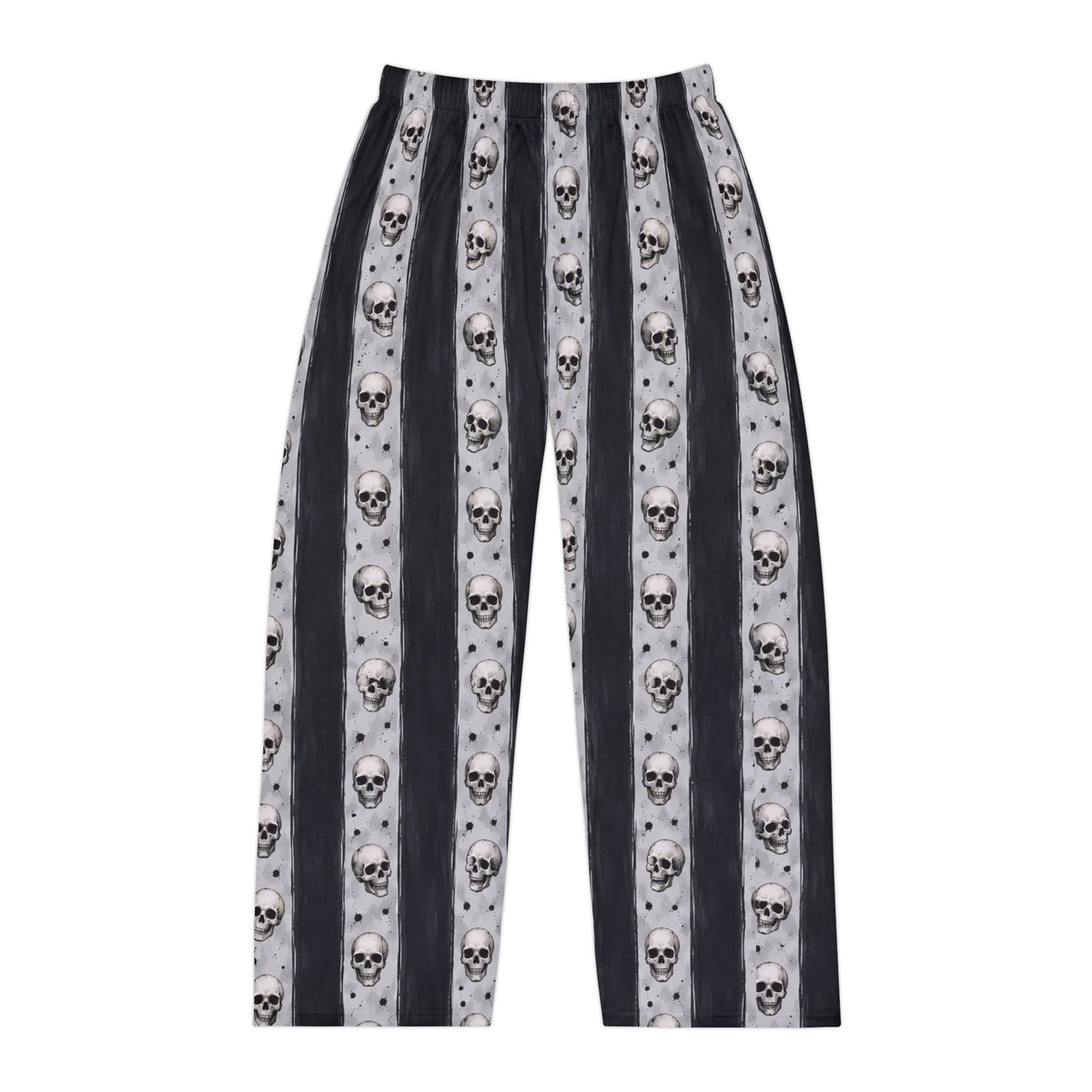 Skull Stripe Pajama Pants — Men's Gothic Lounge Sleepwear