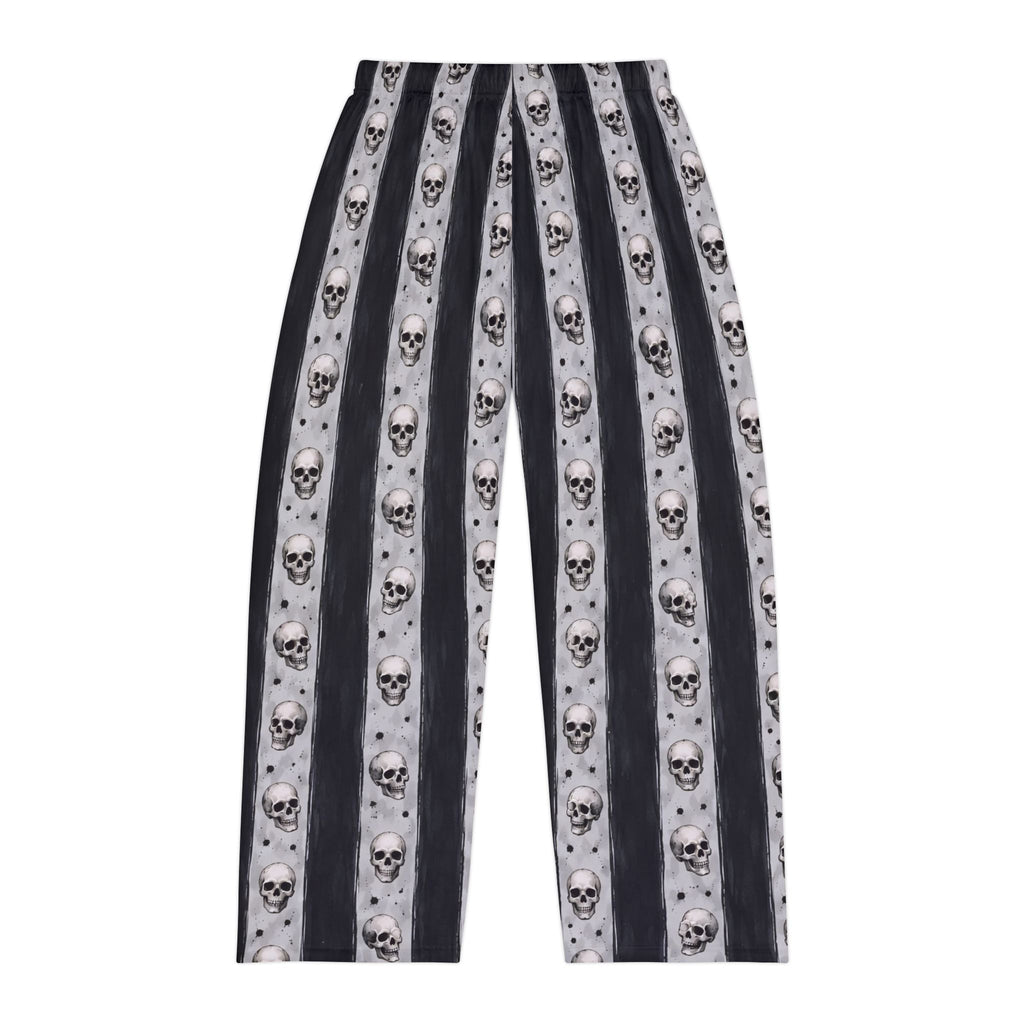 Skull Stripe Pajama Pants — Men's Gothic Lounge Sleepwear