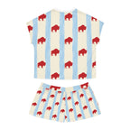 Buffalo Print Women's Pajama Set — Red & Blue Holiday Short Sleepwear