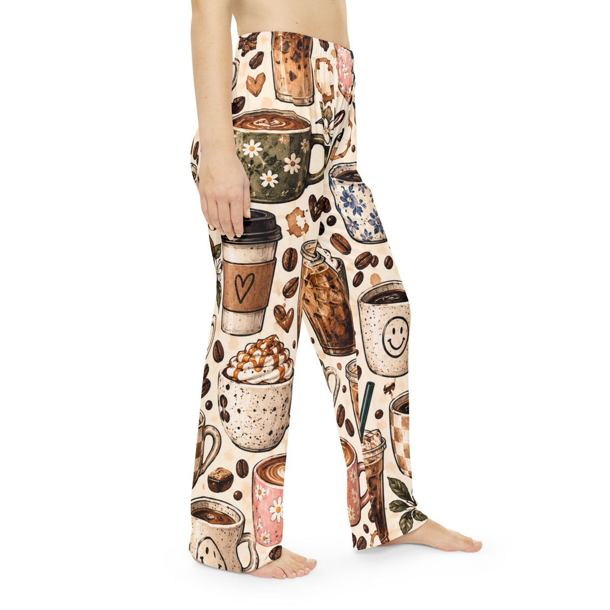 Coffee Lovers Pajama Pants — Cozy All-Over-Print Women's Lounge Pants with Cute Coffee Mug Pattern