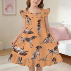 Dog Lover, Pet Owner,  Girls Short Sleeve Ruffle Nightgown(All-Over Printing)