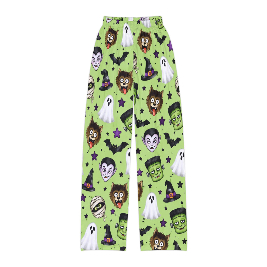 Kids Halloween Lounge Pants - Cute Monster & Ghost All-Over Print
