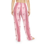 Pink Striped Bow Pattern Pajama Pants | Women's Lounge Bottoms