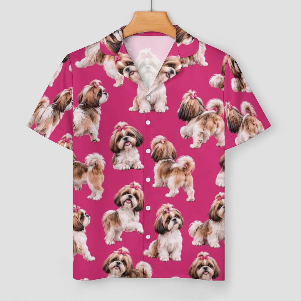 Women's Satin Cuban Collar Pajama Set(All-Over Printing)