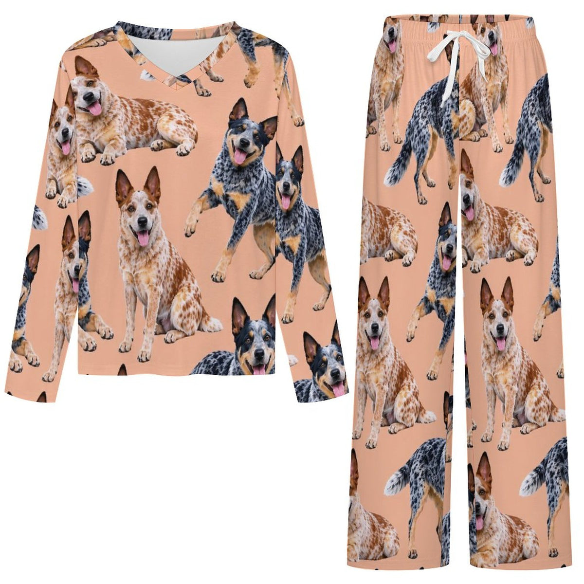 200gsm V-Neck Pajama Set(All-Over Printing)