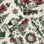 Vintage Pickleball Christmas Pattern Satin Pajamas | Holiday Tree Wreaths Ornaments
