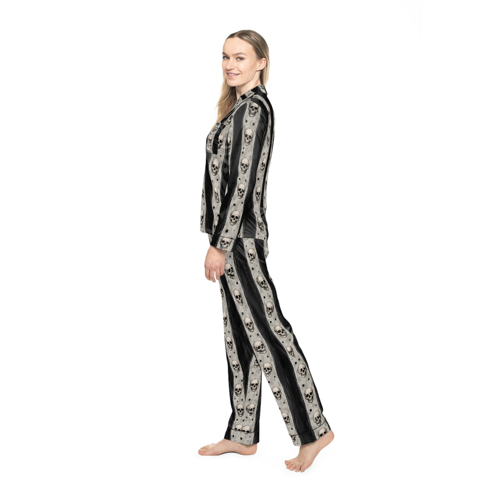 Women's Skull Satin Pajamas (AOP)