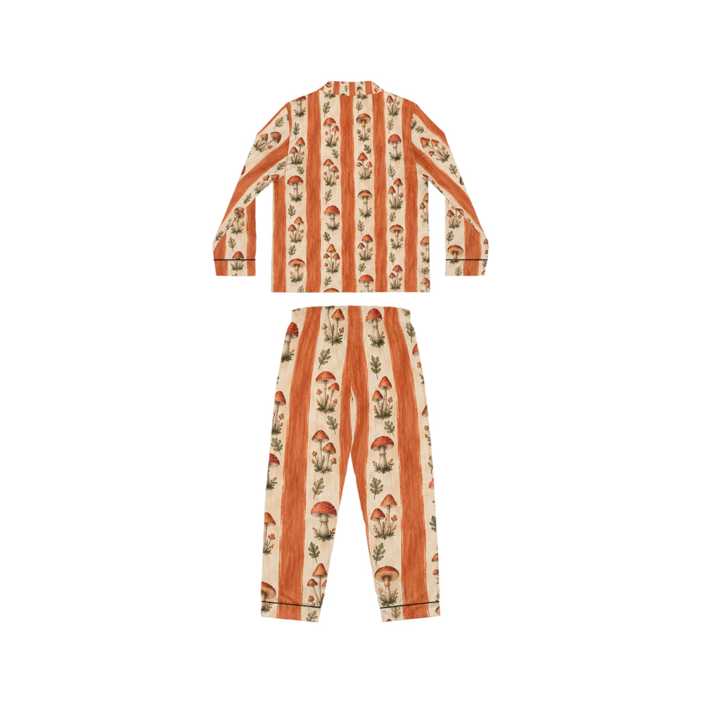 Hand-Painted Mushroom Stripe Pajamas