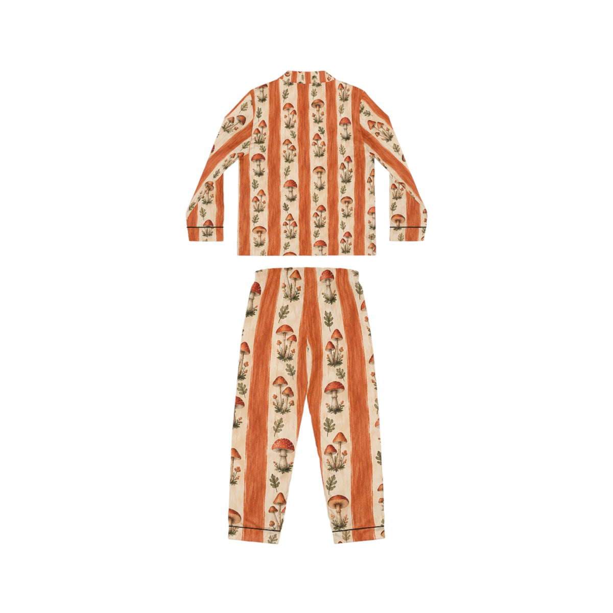 Hand-Painted Mushroom Stripe Pajamas