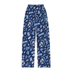 Blue Trojans Pattern Kids Lounge Pants | School Mascot All-Over Print