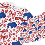 Buffalo Pattern Women's Short Pajama Set – Red White Blue Holiday Sleepwear
