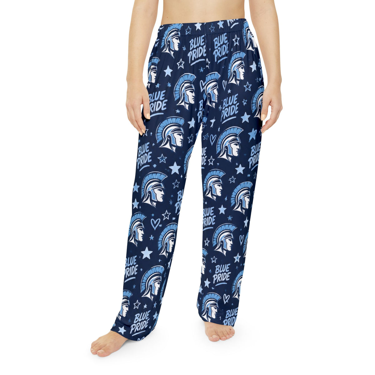 Blue Pride Trojan Helmet Pajama Pants | Navy Allover Print