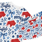 Buffalo Print Women's Pajama Set — Red & Blue Holiday Short Sleepwear