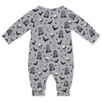 Skeleton themed, Cotton Long Sleeve Infant Bodysuit (All-Over Printing)