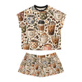 Coffee Lover Women’s Short Pajama Set — Cute Mug & Latte All-Over Print