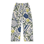 Vintage Floral Pickleball Pattern Women's Pajama Pants | Hydrangea Courtside Sleepwear