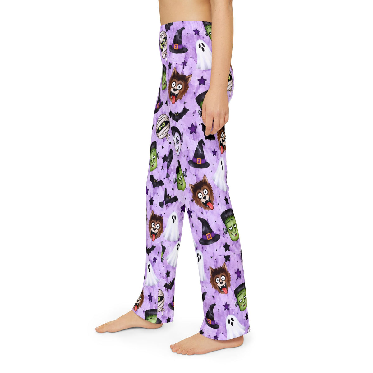 Kids Halloween Lounge Pants — Cute Monster & Ghost Print