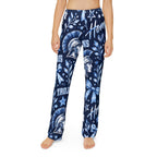 Trojan Helmet Pattern Kids Lounge Pants | Blue School Spirit AOP