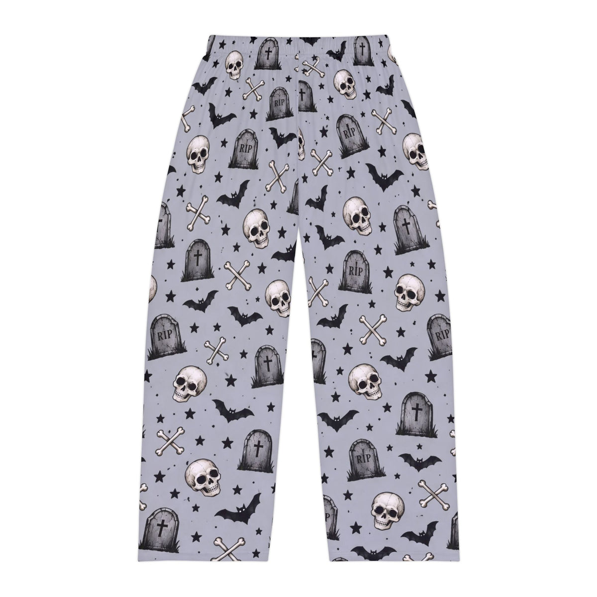 Skull & Tombstone Men's Pajama Pants — Spooky Halloween Lounge Sleepwear