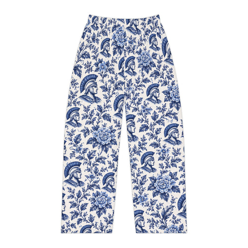 Blue pride Toile Floral with Trojan Helmet Pajama Pants | All-Over Print