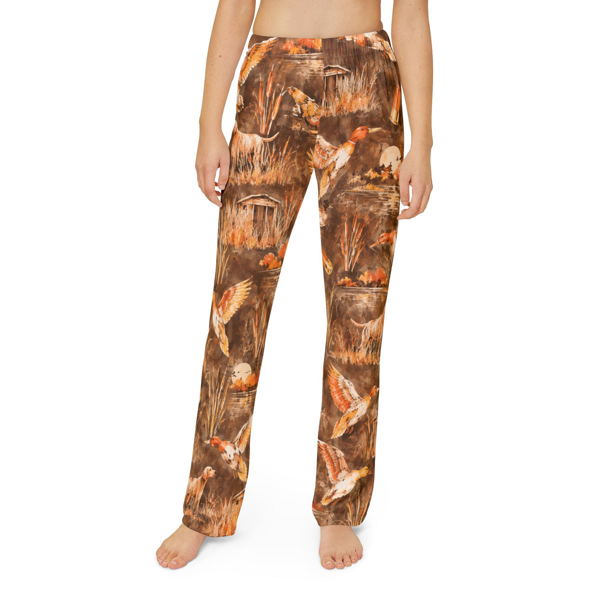 Kids Autumn Duck Lounge Pants — Halloween Pajama Bottoms