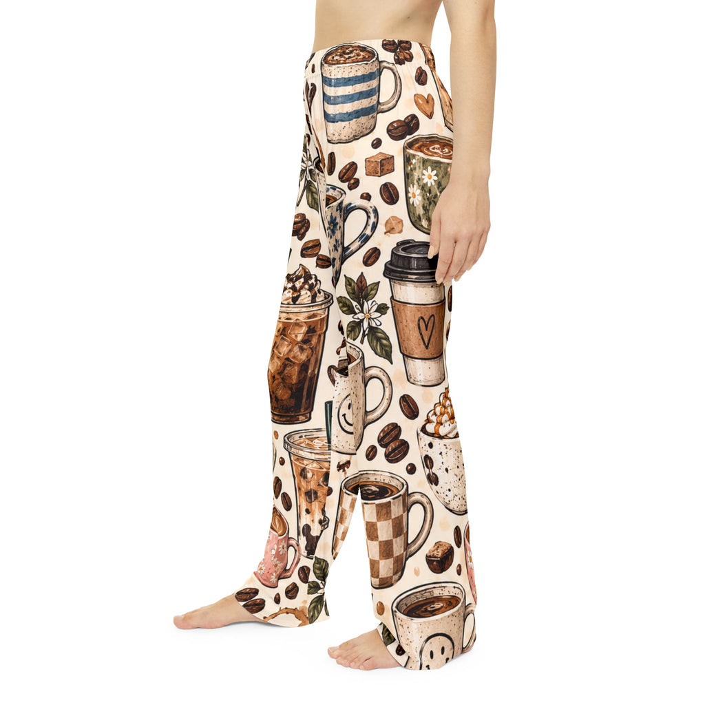 Coffee Lovers Pajama Pants — Cozy All-Over-Print Women's Lounge Pants with Cute Coffee Mug Pattern