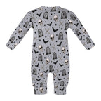 Skeleton themed, Cotton Long Sleeve Infant Bodysuit (All-Over Printing)