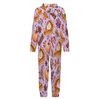 Pumpkin pie, 250gsm Flannel Footless Zip up Kid Jumpsuit Pajamas(All-Over Printing)