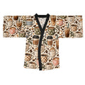 Coffee Cups Kimono Robe — Cozy All-Over Print Lounge Wrap
