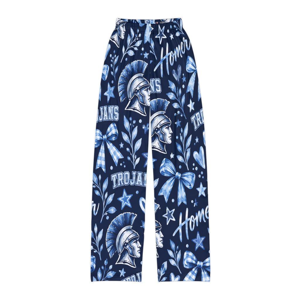 Trojan Helmet Pattern Kids Lounge Pants | Blue School Spirit AOP