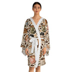Coffee Cups Kimono Robe — Cozy All-Over Print Lounge Wrap