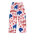 Buffalo Print Women's Pajama Pants — Patriotic Red & Blue Holiday Loungewear