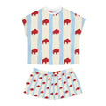 Buffalo Print Women's Pajama Set — Red & Blue Holiday Short Sleepwear