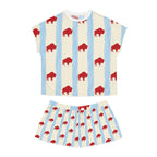 Buffalo Print Women's Pajama Set — Red & Blue Holiday Short Sleepwear